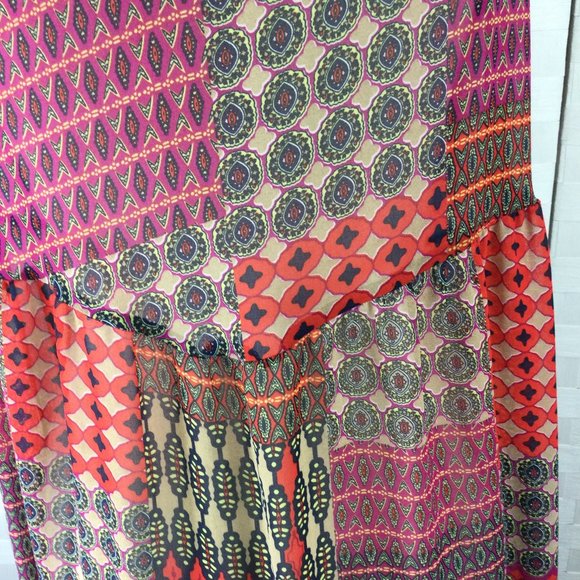 Sans Souci Boho Print Sheer Duster, Size Small - Picture 5 of 9